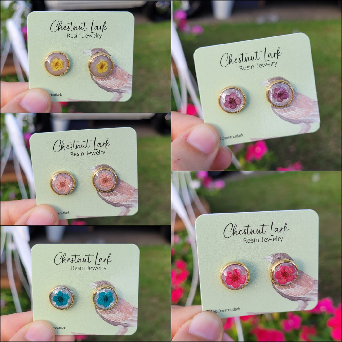 Flower studs (gold)