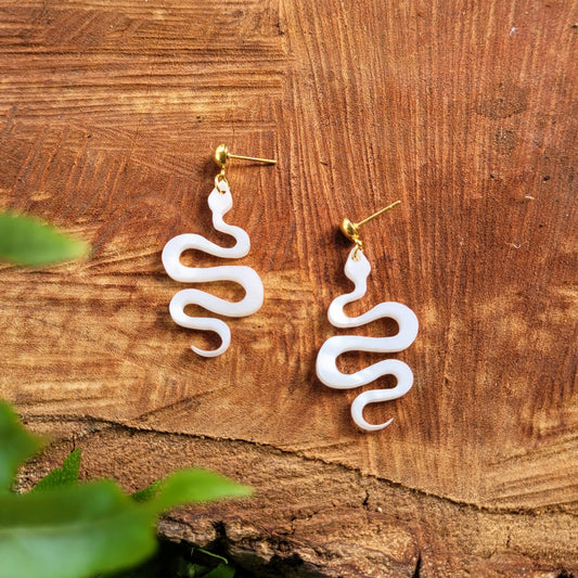 White snake earrings